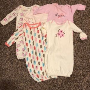 5 100% Organic Cotton Gowns